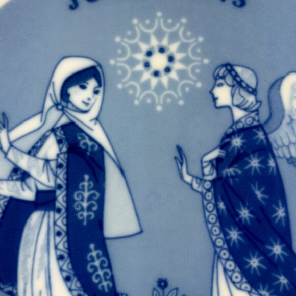 1973 “Julen” Christmas Plate Bebudelsen Promise of the Saviour Angel & Mary - Picture 2 of 8
